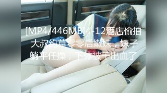 [MP4/446MB]4-12酒店偷拍 大叔约草零零后嫩妹，妹子躺平任操，下体被干出血了