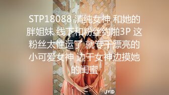 STP18088 清纯女神 和她的胖姐妹 线下和粉丝约啪3P 这粉丝太性运了 就专干漂亮的小可爱女神 边干女神边摸她的闺蜜