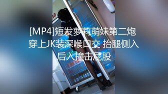 [MP4]短发萝莉萌妹第二炮 穿上JK装深喉口交 抬腿侧入后入撞击屁股